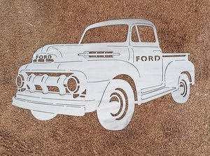 Classic 1950s Ford Pickup Plasma Cut Metal Sign