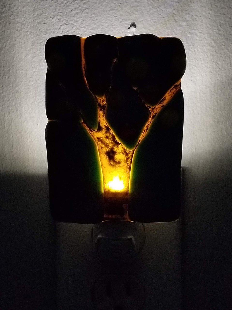 Fused Glass Autumn Tree LED Light Sensor Nightlight