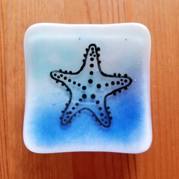 Starfish Fused Glass Ring Dish or Spoon Rest